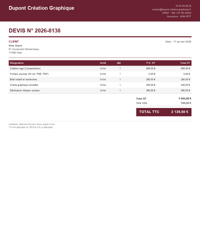 Devis graphiste logo - Exemple 3