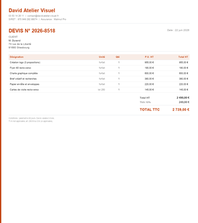 Devis maintenance informatique - Exemple 5
