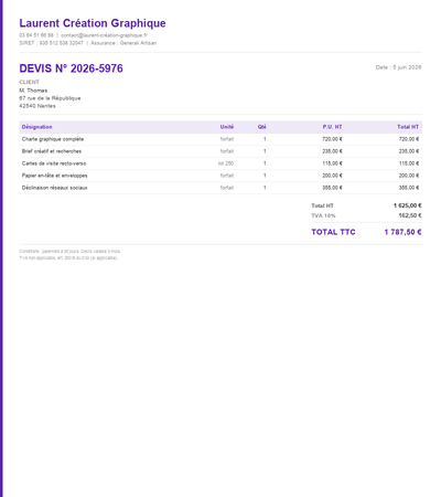 Devis maintenance informatique - Exemple 6