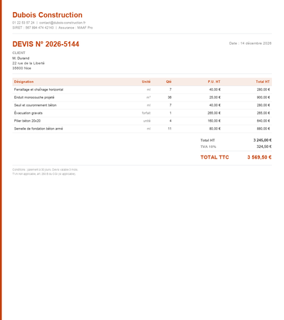 Devis demolition mur - Exemple 5