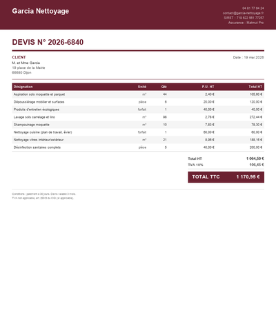 Devis nettoyage façade - Exemple 3