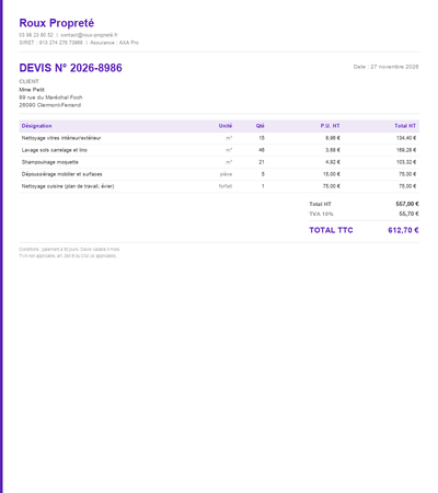 Devis nettoyage fin de chantier pdf - Exemple 6