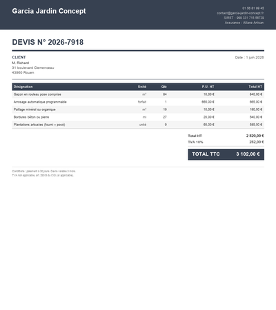 Devis paysagiste - Terrasse et allée