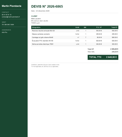 Devis cuisine equipee - Exemple 2
