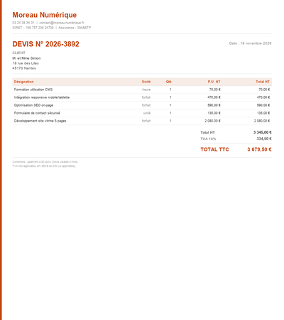 Devis refonte site internet - Exemple 5