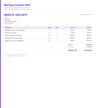 Devis site e commerce pdf - Exemple 6